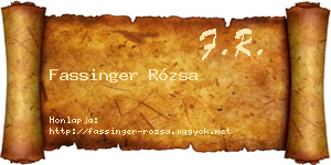 Fassinger Rózsa névjegykártya