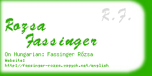 rozsa fassinger business card